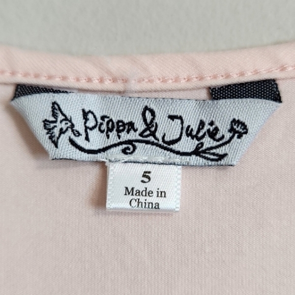 Pippa & Julie Girls Pink Tulle Polka Dotted Tunic Tank ~ EUC - Picture 3 of 7